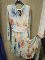 Sukienka midi, Plus Size, zielona kwiaty blink Italy !!!