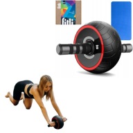 KÓŁKO POJEDYNCZE DO ĆWICZEŃ MIĘŚNI BRZUCHA AB ABS + MATA CZARNY CZERWONY