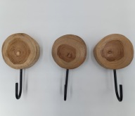 3 dekoracyjne wieszaki ścienne wykonane z plastra naturalnego drewna 15cm