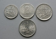 FRANCJA 1- 5 FRANKÓW 1973-1991 ZESTAW 4 SZT.