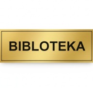Tabliczka na drzwi laminat grawerski 20x7 cm bibloteka złoty lub srebrny