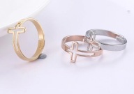 Pierścionek Krzyż Regulowany Pierścionek z Krzyżykiem 3 kolory do wyboru