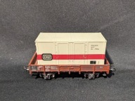 WAGON PLATFORMA Z KONTENEREM W TABORZE DB - ROCO AUSTRIA H0 1:87