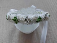 Wianek komunijny róże rękodzieło Komunia Święta wzór 2