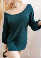 Camaieu ZIELONA elastyczna wiskozowa bluzka hiszpanka oversize M