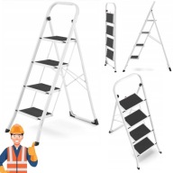 DRABINA DOMOWA 4-STOPNIOWA HIGHER STALOWA LEKKA SKŁADANA 150KG ANTYPOŚLIZG