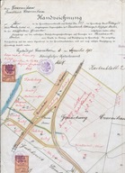 Czarnków 1901 r Mapa dla celów Katastralnych wykonana ręcznie wym 33 X 42