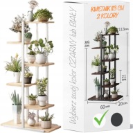 KWIETNIK METALOWY 6-PÓŁKOWY 113X60X20 CM | REGAŁ LOFT NA KWIATY PREMIUM