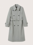 M A N G O trencz płaszcz oversize prochowiec khaki długi elegancki preppy