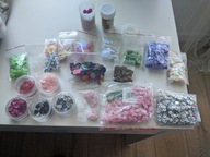 Cekiny koraliki oczy różne kolory 21szt różności