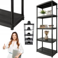 REGAŁ MAGAZYNOWY PLASTIKOWY BAULICH 5 PÓŁEK 180X90X40 CZARNY 250KG BAULICH
