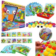 UKŁADANKA EDUKACYJNA LOGICZNA GUZIKI MOZAIKA GRA KLOCKI DZIECI DO ZABAWY
