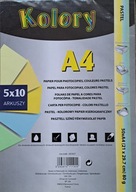 Papier kolorowy A4 80g 5x10 arkuszy pastelowe
