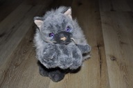 pluszak maskotka srebrny puszysty kot kotek perski z małym