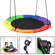 HUŚTAWKA OGRODOWA BOCIANIE GNIAZDO DLA DZIECI WYTRZYMAŁA WISZĄCA 80 CM