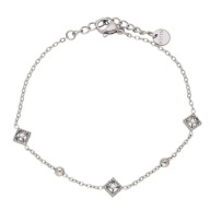 86905 Bransoletka srebrna stal chirurgiczna 17+3 CM 6 MM z cyrkoniami