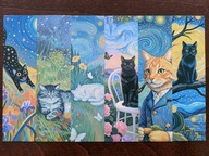 Zakładki do książki Cats ART Urocze Kotki Koty mix Noc Gwiazdy 6 szt d