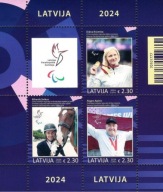 Łotwa 2024 Znaczki Blok 59 ** sport Olimpiada igrzyska olimpijskie medale