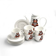 Scherzer Bavaria Germany Serwis Kawowy Porcelana Vintage Lata 70 Retro