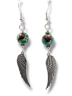 SH13 Kolczyki kamienie SHOUSHAN STONE skrzydło