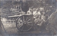 BADEŃSKA ARMATA NA STANOWISKU W LESIE .. Feld-Artillerie-Regiment 14