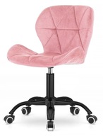 Krzesło obrotowe do biurka ucznia gabinetu różowe welurowe Lugano.pro