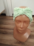 Ciepła opaska na zimę kolor miętowy ( seledynowa )