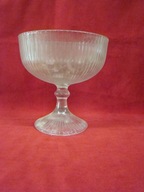 STARA DUŻA SZKLANA OWOCARKA I CUKIERNICA NA NODZE