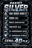 GTA 5 ONLINE PC – PAKIET SILVER 50.000.000$, Kasa, LVL, Strój.