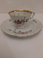 FILIŻANKA i TALERZYK ZESTAW PORCELANOWY ŚNIADANIOWY DUET WAWEL 02