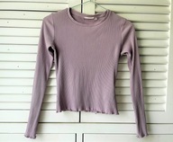 Kappahl bluzka prążkowana fioletowa z długim rękawem 158