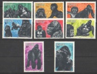 Rwanda Mi. 1242-1249 MH czyste ** fauna, małpy