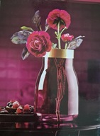 Wazon dekoracyjny różowy uszlachetnione szkło wys. 24 x 15 cm