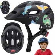 KASK NA ROWER ROLKI HULAJNOGĘ DLA DZIECI Z DASZKIEM REGULOWANY 52-56cm