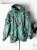 Turkusowa puchowa kurtka narciarska vintage Chervó Pietro Luigi XXL unikat