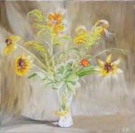 ŻÓŁTY BUKIET obraz olejny płótno 40x40