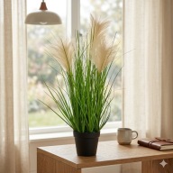 Gęsta Trawa Pampasowa Realistyczna Dekoracja 45cm Sztuczna Trawa Ozdobna x2