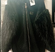 Przepiękny sweter Blink blink Tatu czarny wysadzany cyrkoniami