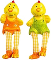 ZESTAW 2x FIGURKI WIELKANOCNE PISKLĘTA 18CM NOGI WAHADŁOWE