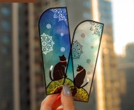 Zakładka Bookmark Witraż Orientalny Koty 3 szt