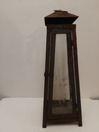 METALOWA LATARNIA LAMPION LATARENKA ŚWIECZNIK OGRODOWY ZNICZ NAGROBNY