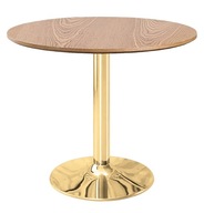 Stół Stolik okrągły do kuchni jadalni złota noga stolik Lugano 70 cm wood
