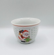 MIKOŁAJ z prezentami osłonka z porcelany SYGNOWANA