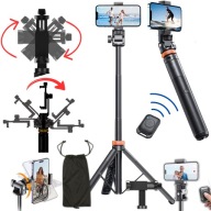 SELFIE STICK STATYW TRIPOD Z PILOTEM BLUETOOTH DŁUGI 148CM CZARNY + TORBA