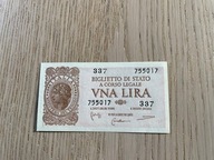 Włochy - 1 lira - 1944 - UNC/UNC-