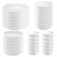 ZESTAW TALERZY IKEA OFTAST I MISEK ZASTAWA 32 ELEMENTY OKRĄGŁE BIAŁE