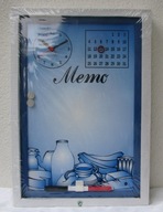 TABLICA MAGNETYCZNA NA NOTATKI + ZEGAR + WIECZNY KALENDARZ