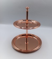 Patera stojak 2-poziomowy metalowy w kolorze miedzi 15cm