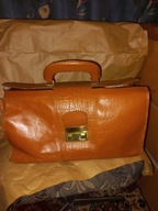 Kuferek torba lekarska skóra naturalna torebka z czasów PRL