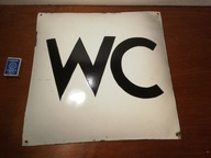 STARA TABLICA EMALIOWANA z PRL-u WC 40 cm x 40 cm
